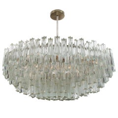 Elliptical Tiered Clear Glass Chandelier by Camer
