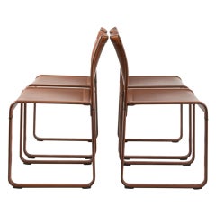 Set of Four Leather Wrapped Game Chairs by MatteoGrassi 10