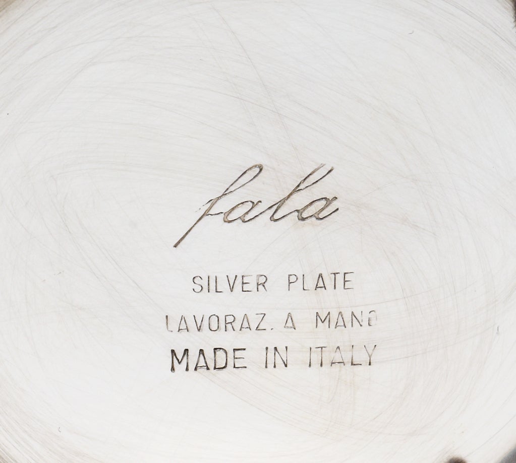 Italian Silver Plate Spilt Neck Bud Vase by Fala 2
