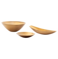 Set of 3 Spun Bronze Bowls by Ronald Pearson