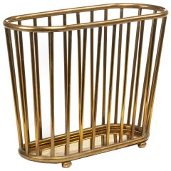 Italian Brass Open Frame Oval Magazine Stand for Gumps