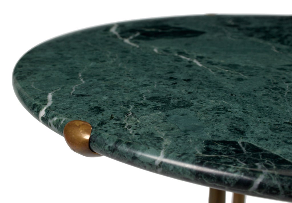 Late 20th Century Round Verde Issorie Marble Gueridon by Cedric Hartman