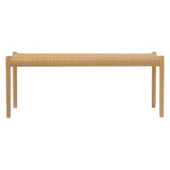 Woven Seat and Beech Frame Bench by Niels O. Møller