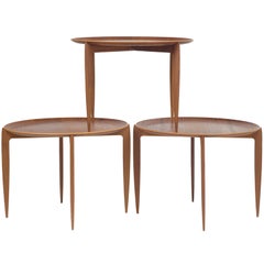 Set of Fold Away Tray Top Side Tables from Fritz Hansen