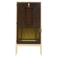Vintage Fretwork Paneled Tall Cabinet by Parzinger Originals
