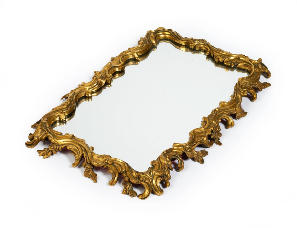 19th Century Gilt Bronze Frame Mirrored Vanity Tray at 1stDibs