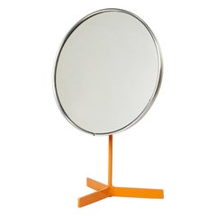 Orange Lacquered Pedestal Vanity Mirror by Durlston Designs Ltd