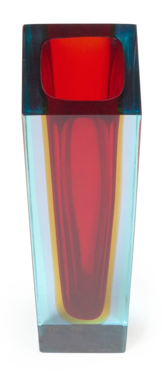 Italian Murano 'Sommerso' Glass Vase after Mandruzzato In Excellent Condition In New York, NY