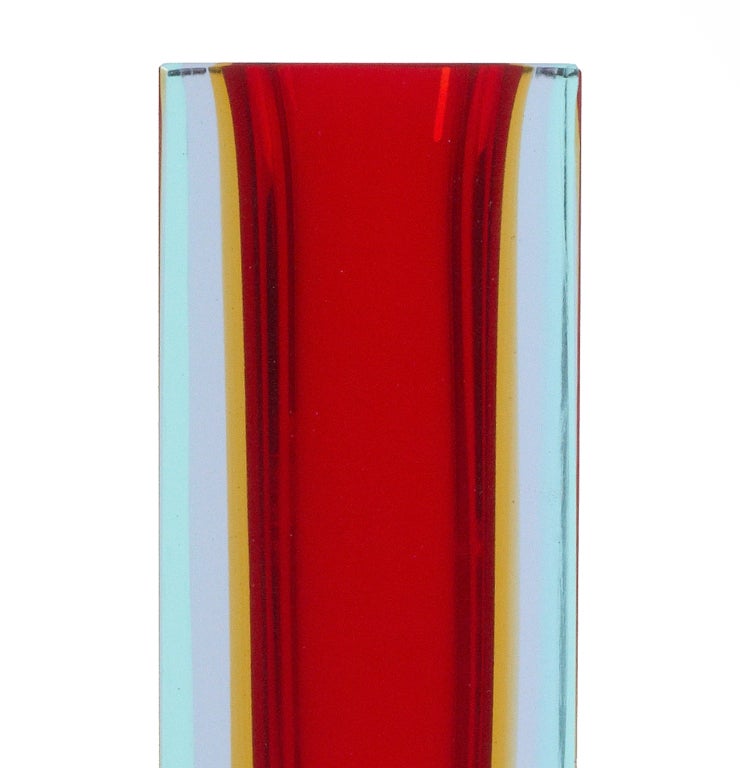 Mid-20th Century Italian Murano 'Sommerso' Glass Vase after Mandruzzato