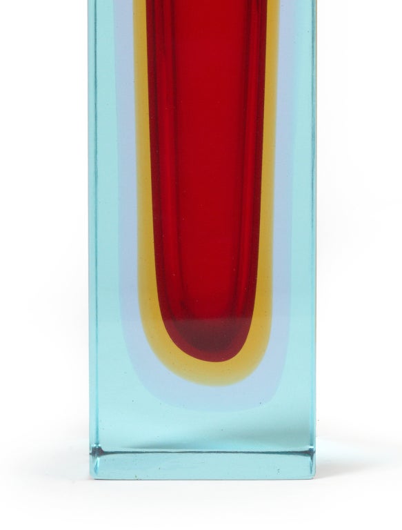 Murano Glass Italian Murano 'Sommerso' Glass Vase after Mandruzzato