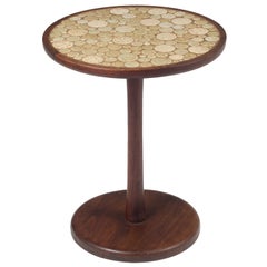 American Oatmeal Tile Top Pedestal Table by J. and G. Martz for Marshall Studios
