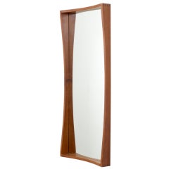Tall and Narrow Danish Teak Entry Way Mirror 3