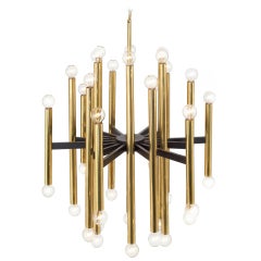 Spoke and Tube Chandelier by Gaetano Sciolari for Lightolier