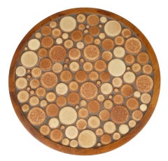 Ceramic Coin Tile Top Occasional Table by Gordon Martz for Marshall Studios 11