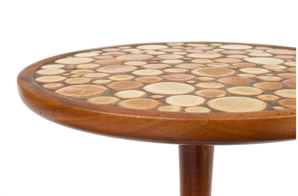 Mosaic Brick Ceramic Coin Tile Occasional Table by Gordon Martz for Marshall Studios For Sale