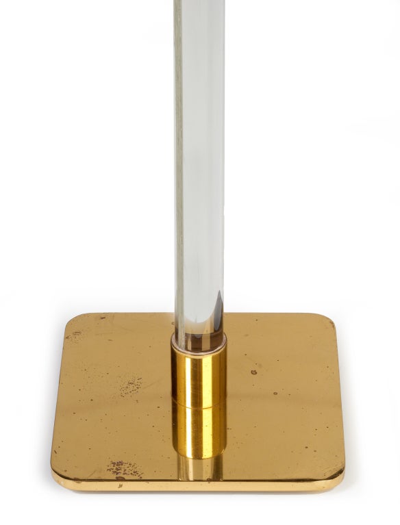 Minimalist American Glass Pole Floor Lamps by Stewart Ross James for Hansen, NYC For Sale