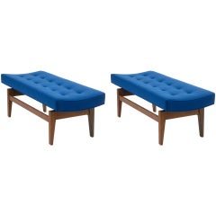 Pair of Four Foot Floating Upholstered Benches By Jens Risom 6