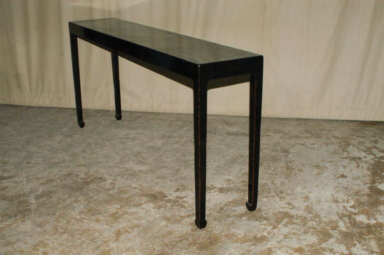 Chinese Fine Black Lacquer Console Table