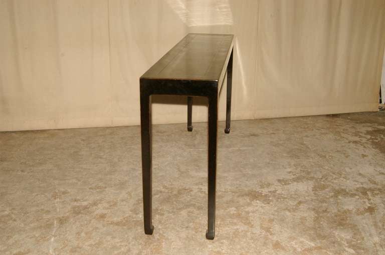 Polished Fine Black Lacquer Console Table