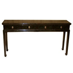 Fine Black Lacquer Table with Four Drawers