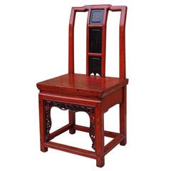 Fine Red Lacquer Child Chair