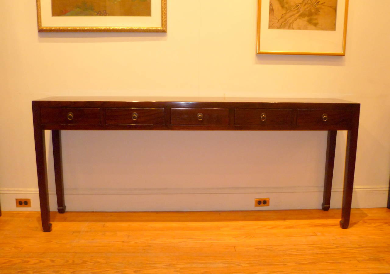 Chinese Fine Ju Mu Wood Console Table with Drawers