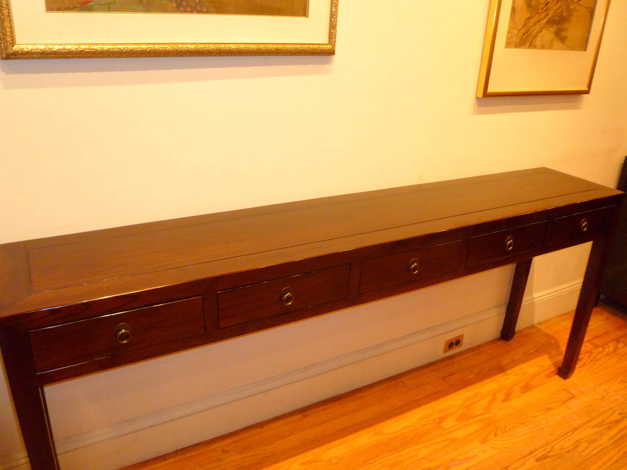Early 20th Century Fine Ju Mu Wood Console Table with Drawers