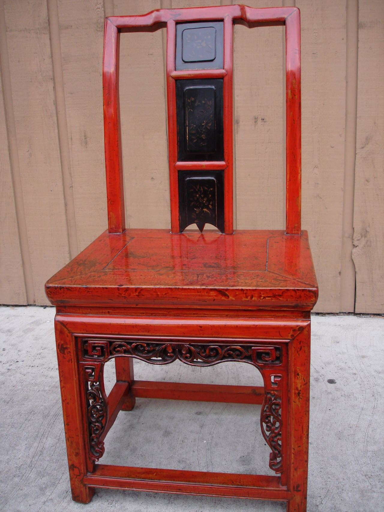 Chinese Fine Red Lacquer Child Chair