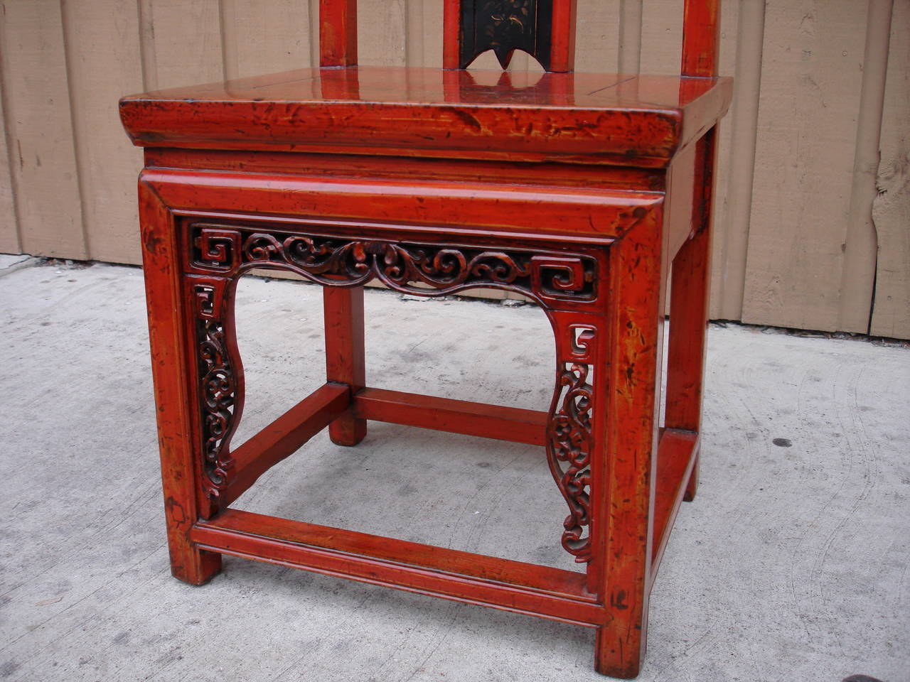 Fine Red Lacquer Child Chair In Excellent Condition In Greenwich, CT