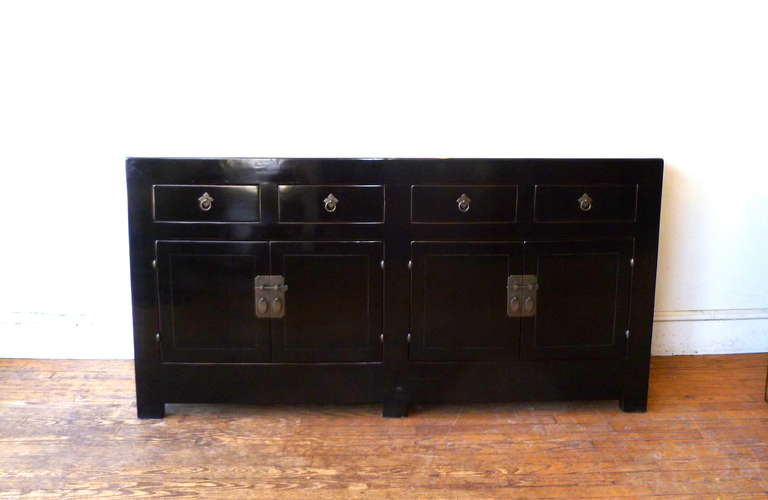 Chinese Fine Black Lacquer Sideboard