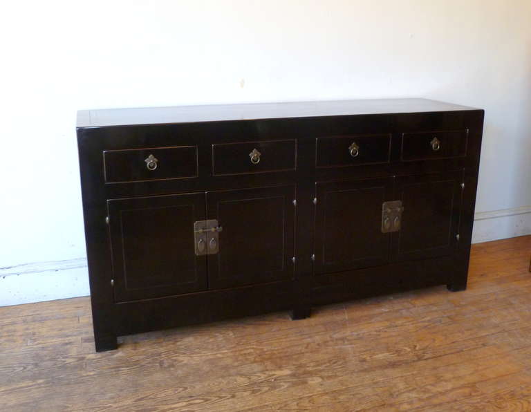 Fine Black Lacquer Sideboard In Excellent Condition In Greenwich, CT