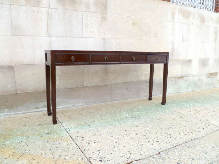 Fine Ju Mu Wood Console Table with Drawers 1