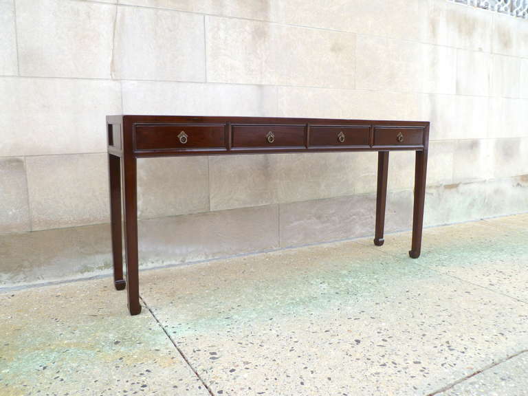 Fine Ju Mu Wood Console Table with Drawers 2