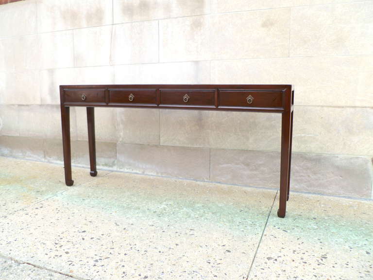 Fine Ju Mu Wood Console Table with Drawers 3
