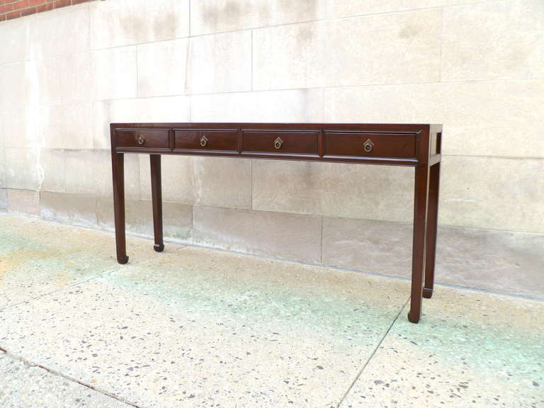 Fine Ju Mu Wood Console Table with Drawers 4