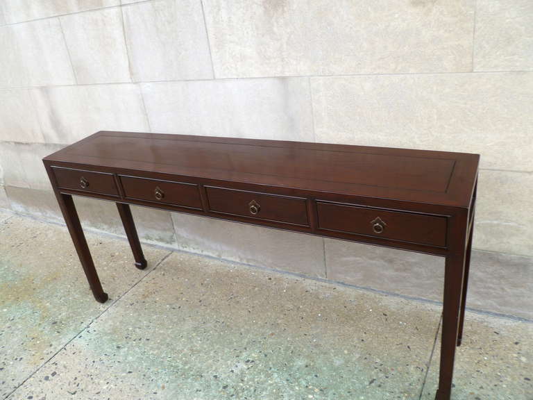 Fine Ju Mu Wood Console Table with Drawers 5