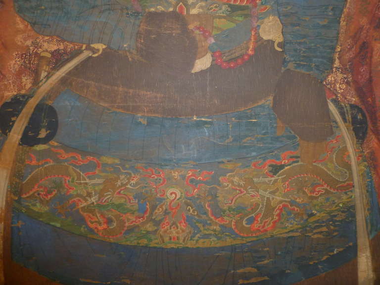 Important Chinese Qing Dynasty Imperial Prince / Pacification Hero Portrait In Fair Condition In Greenwich, CT