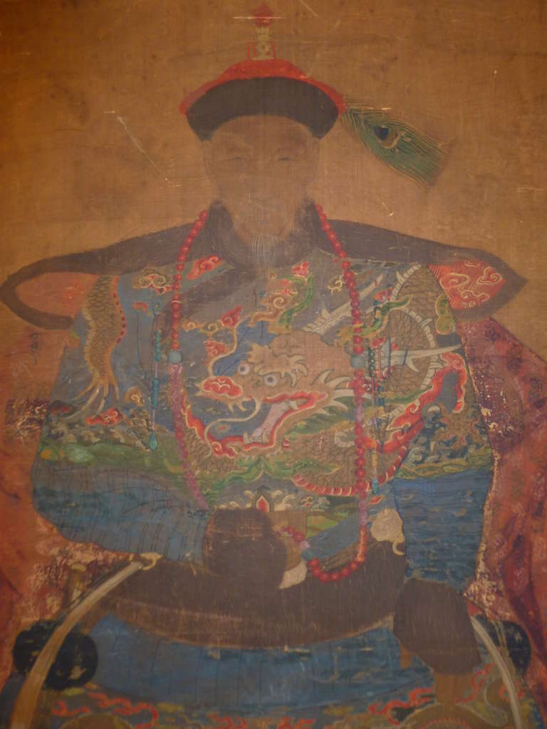 Important Chinese Qing Dynasty Imperial Prince / Pacification Hero Portrait 1