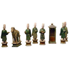 A Set Of Refined Ming Dynasty Green Glazed Wedding Procession 12