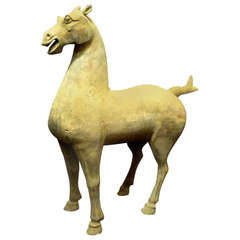 Fine Han Dynasty Statue of Standing Horse, TL Test Certificate