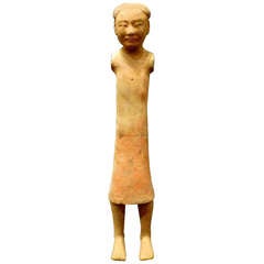Fine Chinese Han Dynasty Pottery Figure of A Standing Woman 6