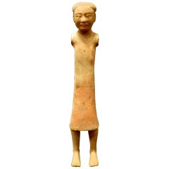 Fine Chinese Han Dynasty Pottery Figure of a Standing Woman