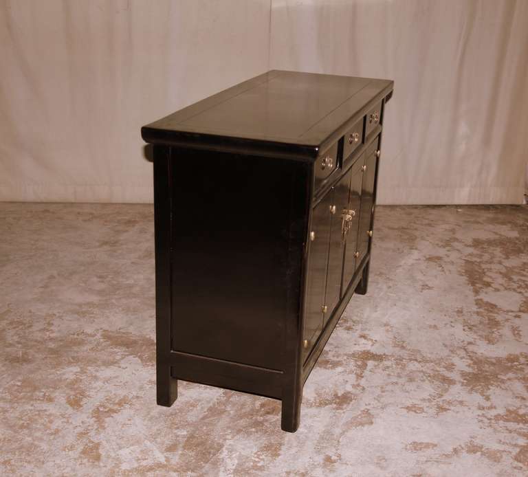 Fine Black Lacquer Sideboard In Excellent Condition In Greenwich, CT