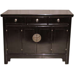 Used Fine Black Lacquer Sideboard