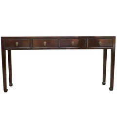 Fine Ju Mu Wood Console Table with Drawers