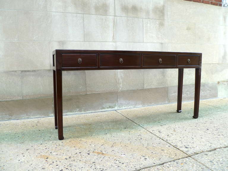 Fine Ju Mu Wood Console Table with Drawers 1