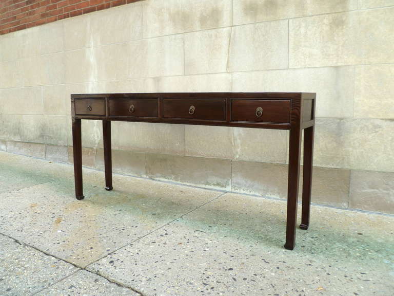 Fine Ju Mu Wood Console Table with Drawers 2