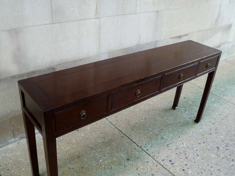 Fine Ju Mu Wood Console Table with Drawers 3