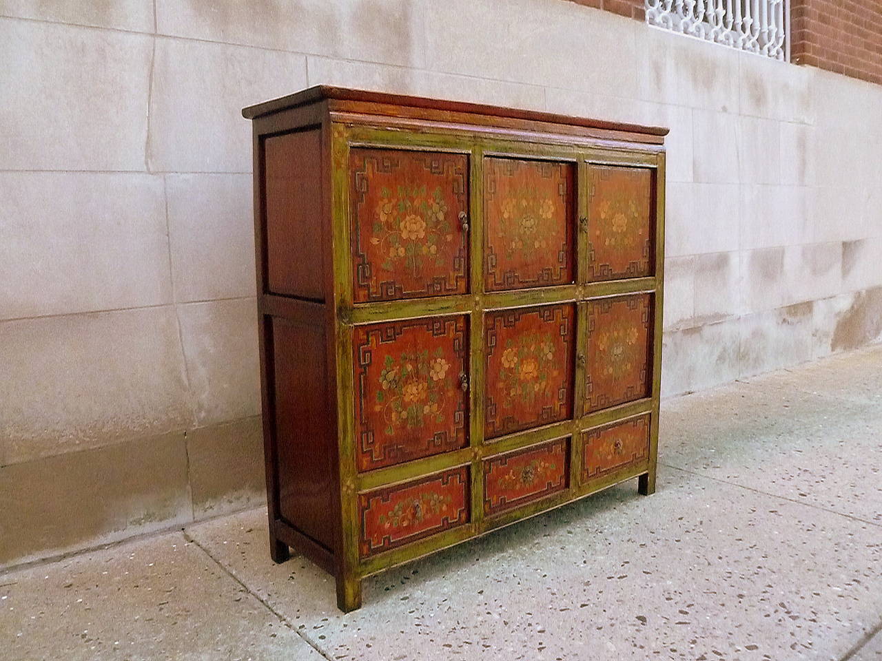 Tibetan Chest with Floral Motif 1