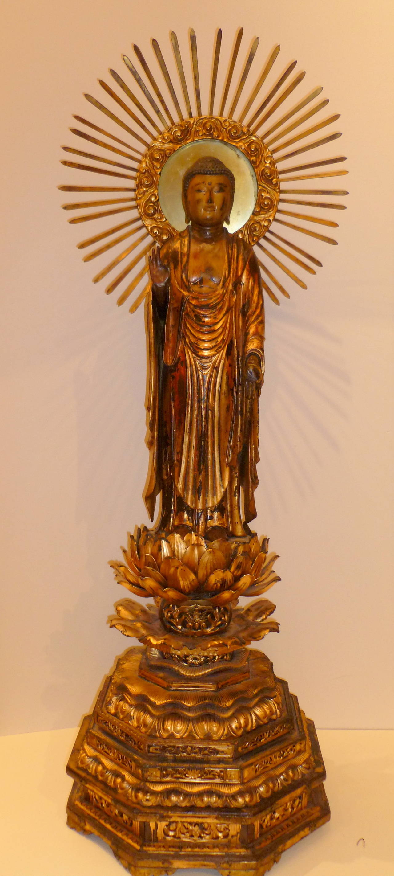 Large and Very Fine Japanese Standing Buddha For Sale at 1stDibs